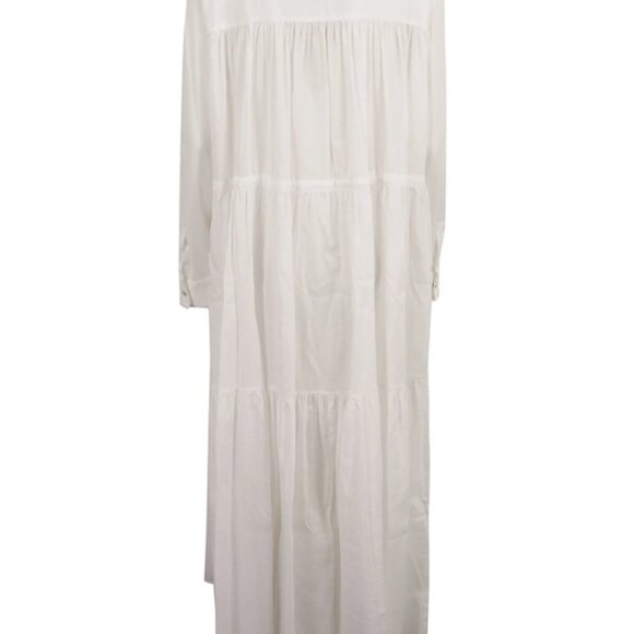 NWT Pinko Dolce Vita Maxi Shirt Dress in white - Picture 6 of 16